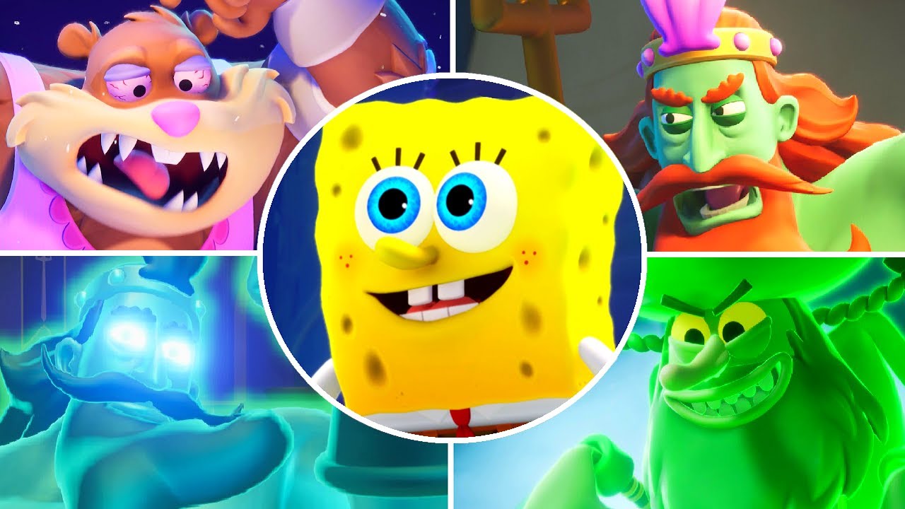 SpongeBob: Titans of the Tide - All World Bosses (No Damage)