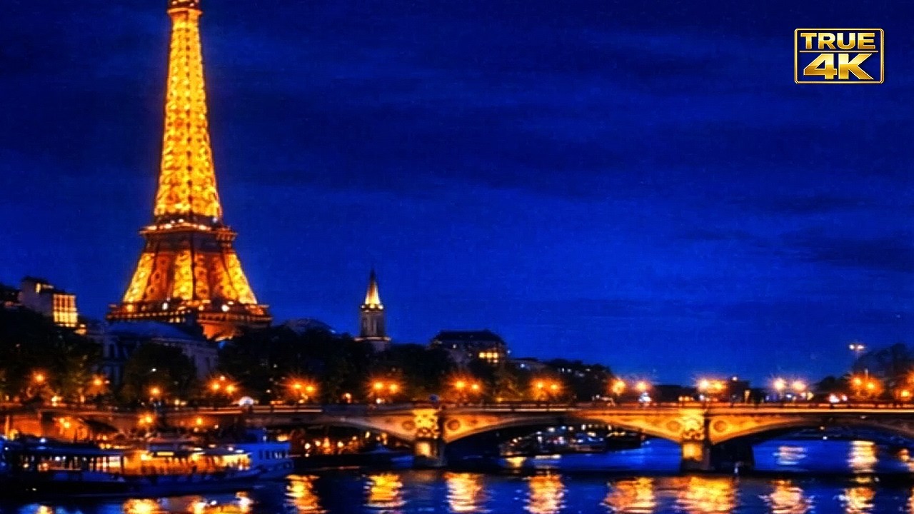 4K Paris Seine River Night 🌙 | Relaxing Music for Sleep & Study | Ambient City Sounds