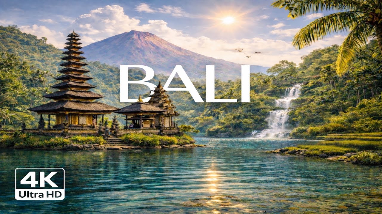 Relaxing 4K Drone Video - Bali Green Nature | Peaceful Aerial Views