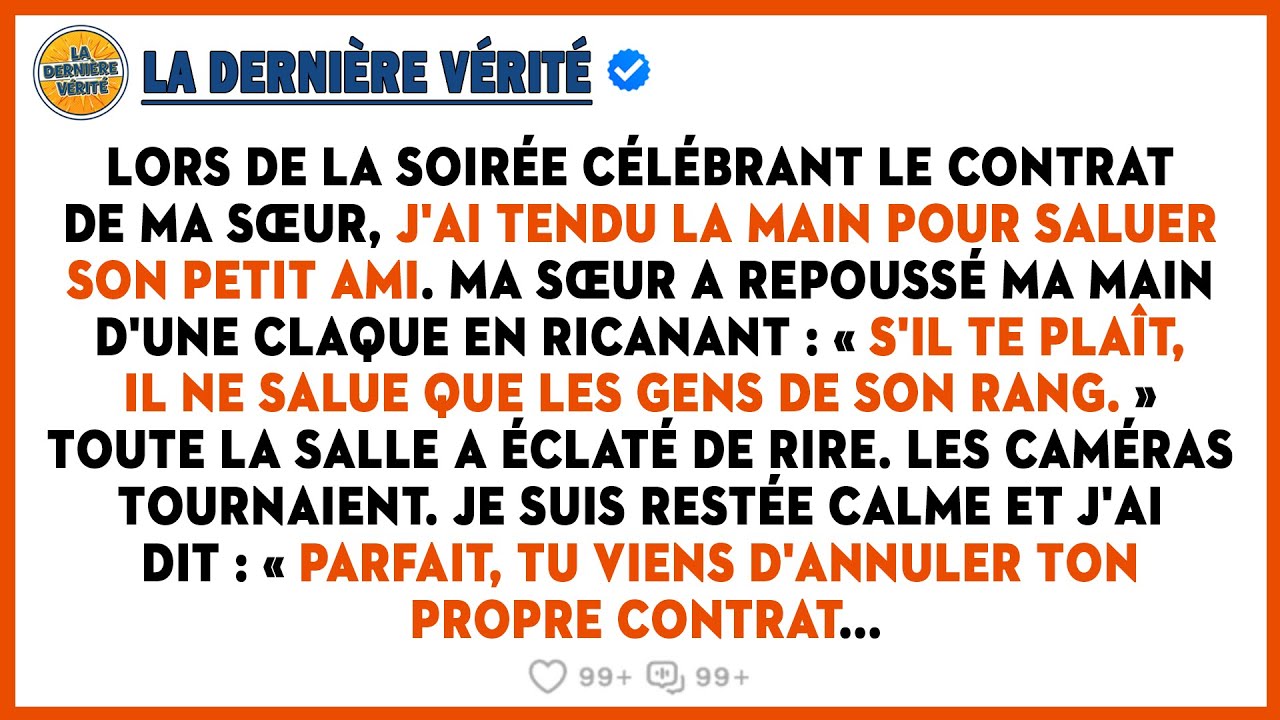 À Une Fête, J'ai Tendu La Main Pour Saluer Son Petit Ami. Ma Sœur A Repoussé Ma Main D'une Claque…