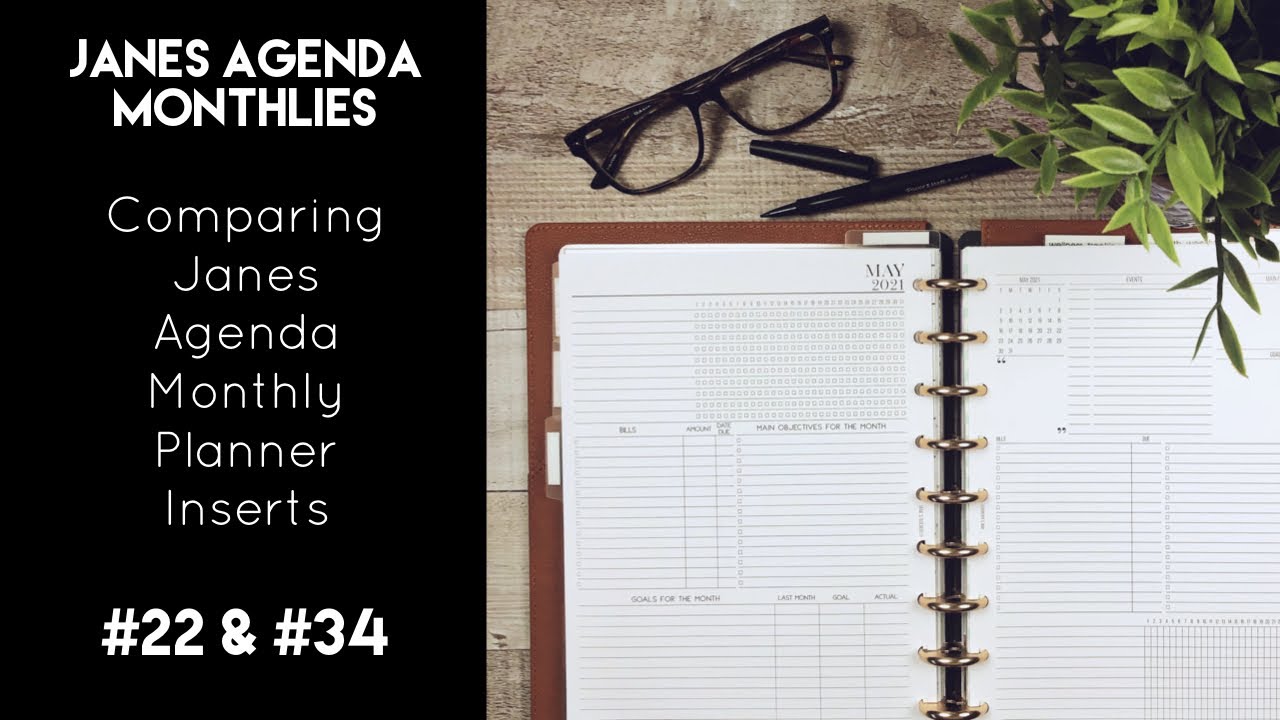 Janes Agenda Monthly Inserts Comparison | #34 and #22