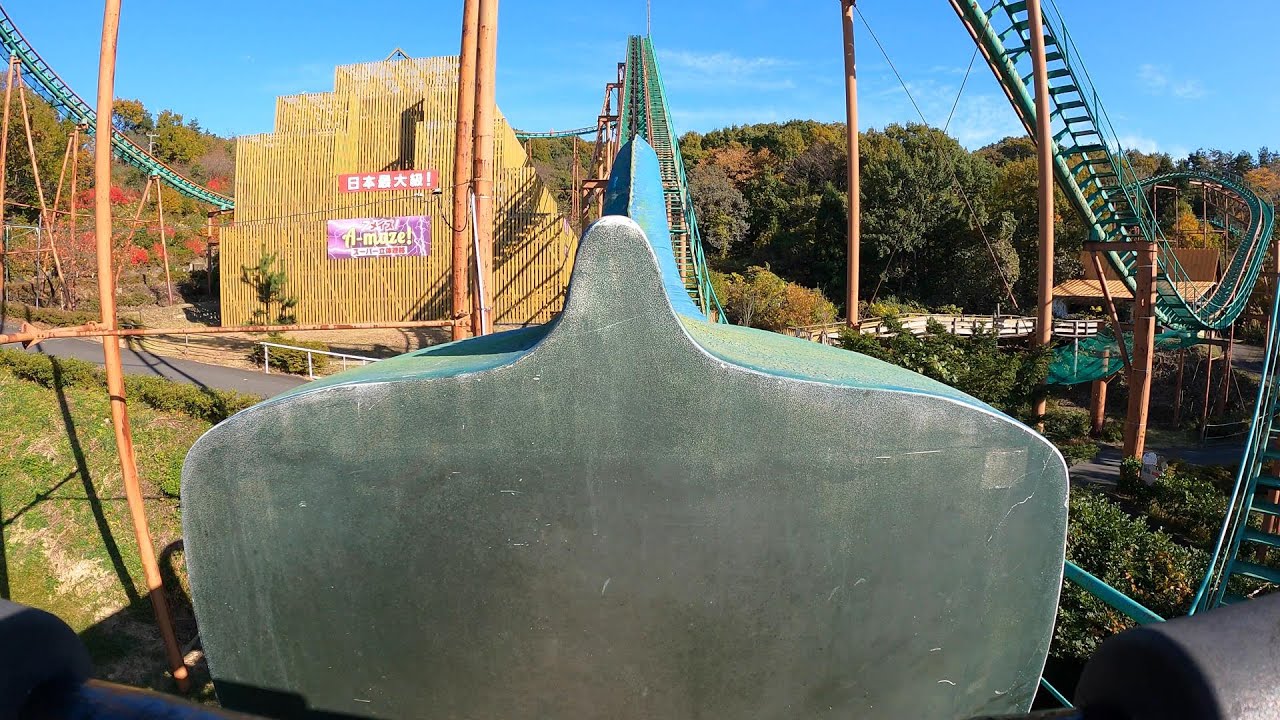 【4K60P】サントピアワールド 恐竜ジェットコースター2 / Dinosaur roller coaster 2 at Niigata Suntopia World