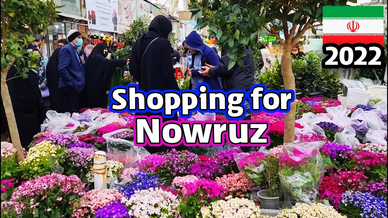 People shopping for Nowruz 2022 | walking tour of flower bazaar in Mashhad | Iran vlog