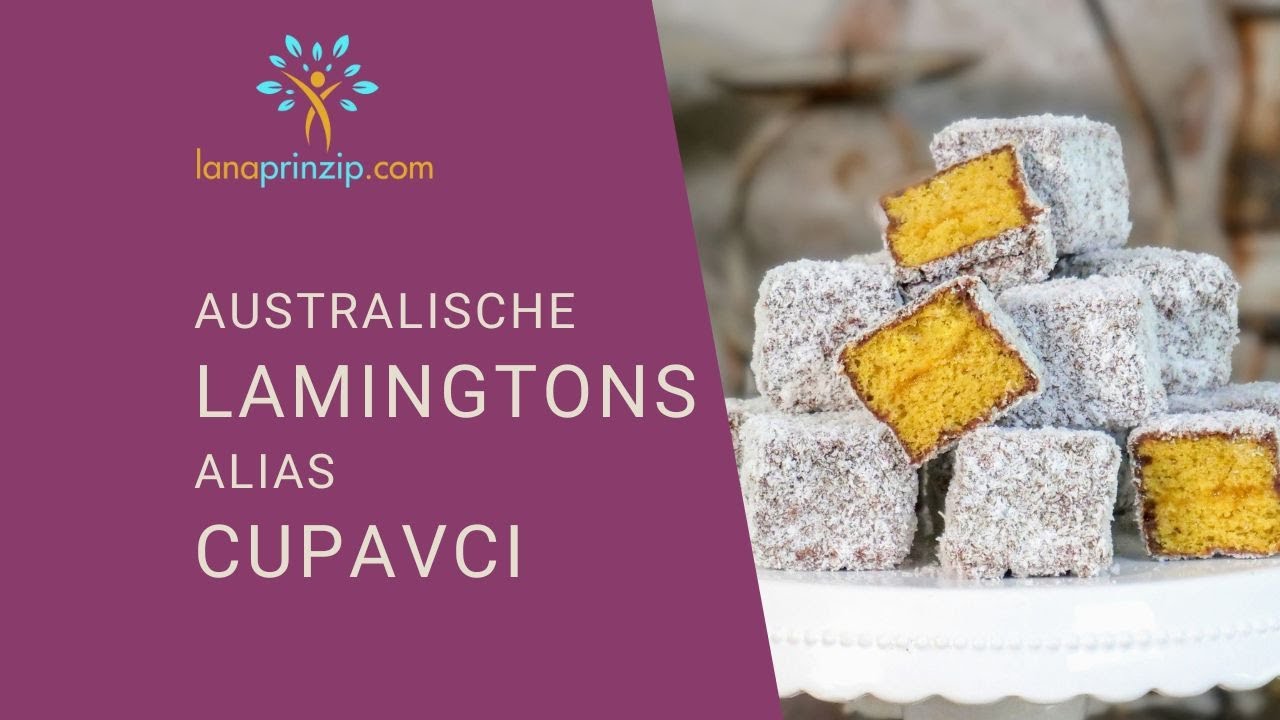 Lamingtons / Cupavci Rezept - Schokolade trifft Kokos in diesen köstlichen Kuchenwürfeln