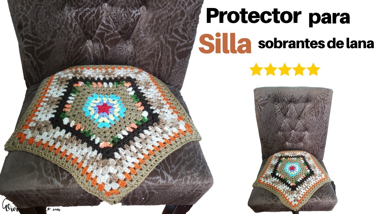 ✔ Tejidos a CROCHET 🌈 Protector Forro para Sillas a Crochet con Lana Reciclada