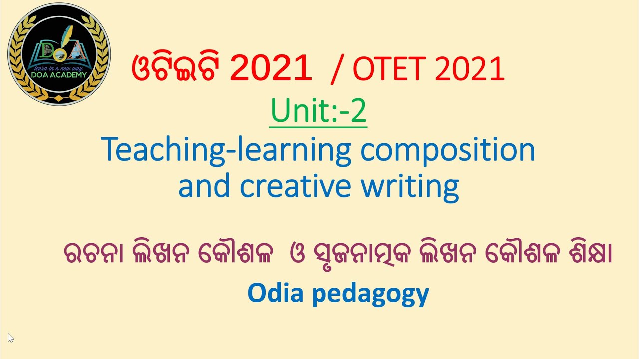 Teaching - learning composition and creative writing