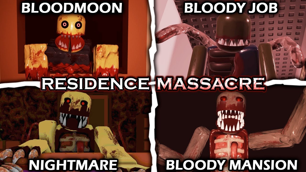 Residence Massacre - All Nights & Minigames - [BLOODMOON] | Full Walkthrough | Roblox