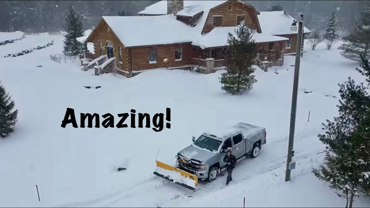 My first drone snowplow video and a view of Chautauqua Lake DJI mini 3 pro