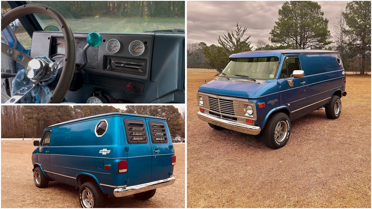 Chevy van journey 13 installing old school bug guard, shifter ball, and rear window louvers