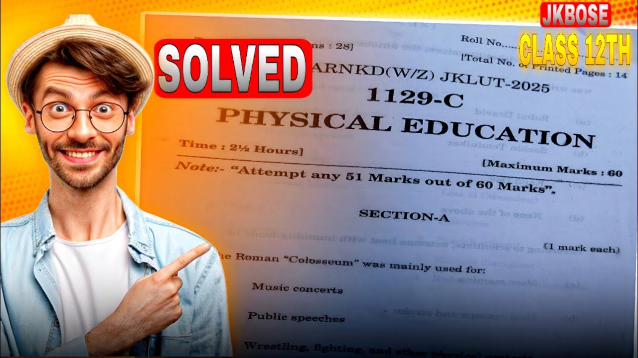 JKBOSE 12th PE Paper 2025 😱 | Full Physical Education Paper Review 