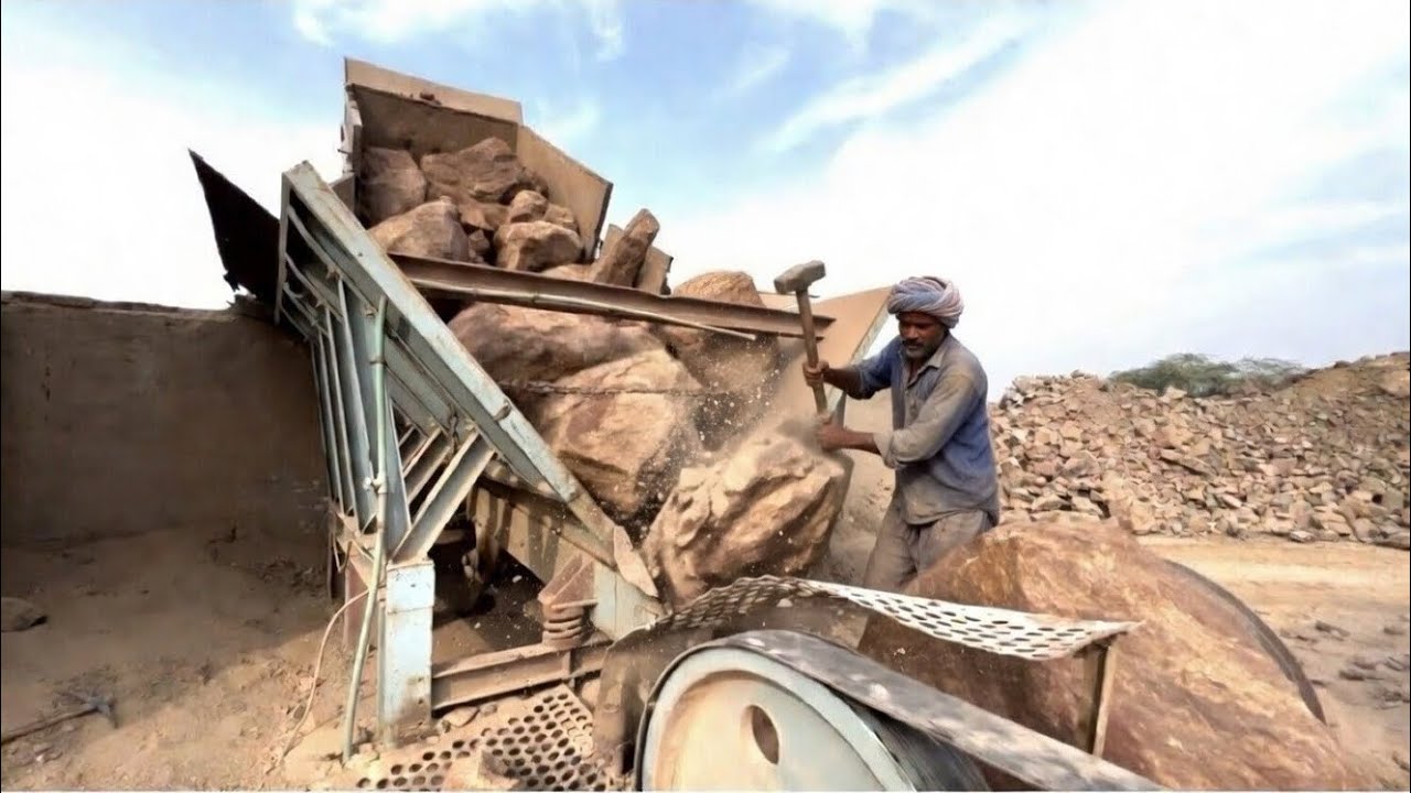 Giant Big Stones Unloading From Dumpers at Crusher Plant | Full Crushing Process “#asmrvideo 