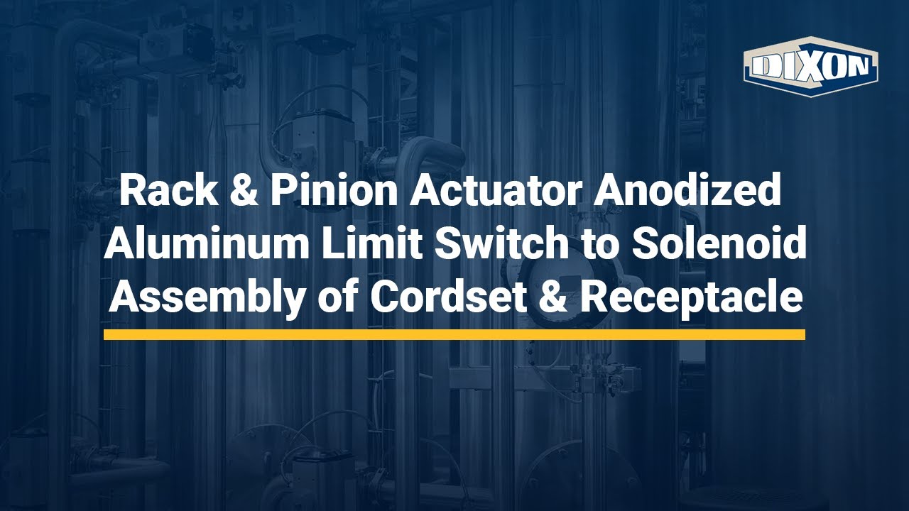 Rack & Pinion Actuator Anodized Aluminum Limit Switch to Solenoid Assembly of Cordset & Receptacle