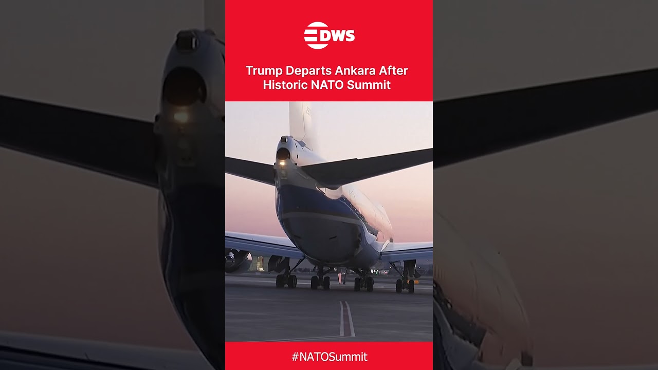 WATCH: Trump Departs Ankara After NATO Summit Talks With World Leaders | DWS News | AC1C