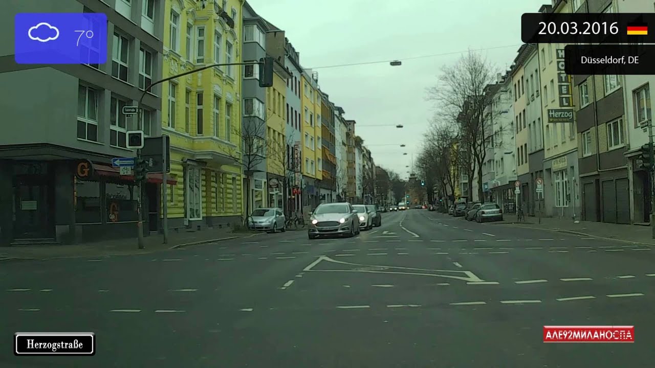 Driving through Nordrhein-Westfalen (Germany) from Neuss to Düsseldorf 20.03.2016 Timelapse x4