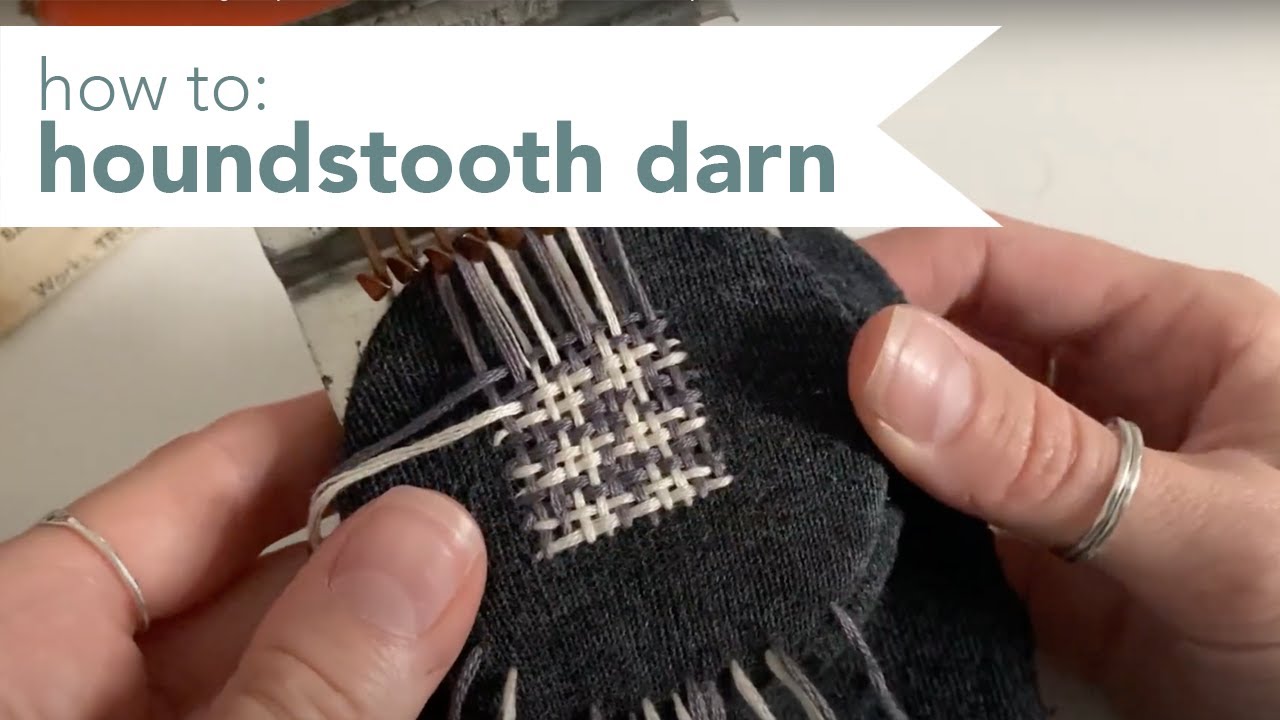 How to darn: Using a Speedweve to create a houndstooth pattern