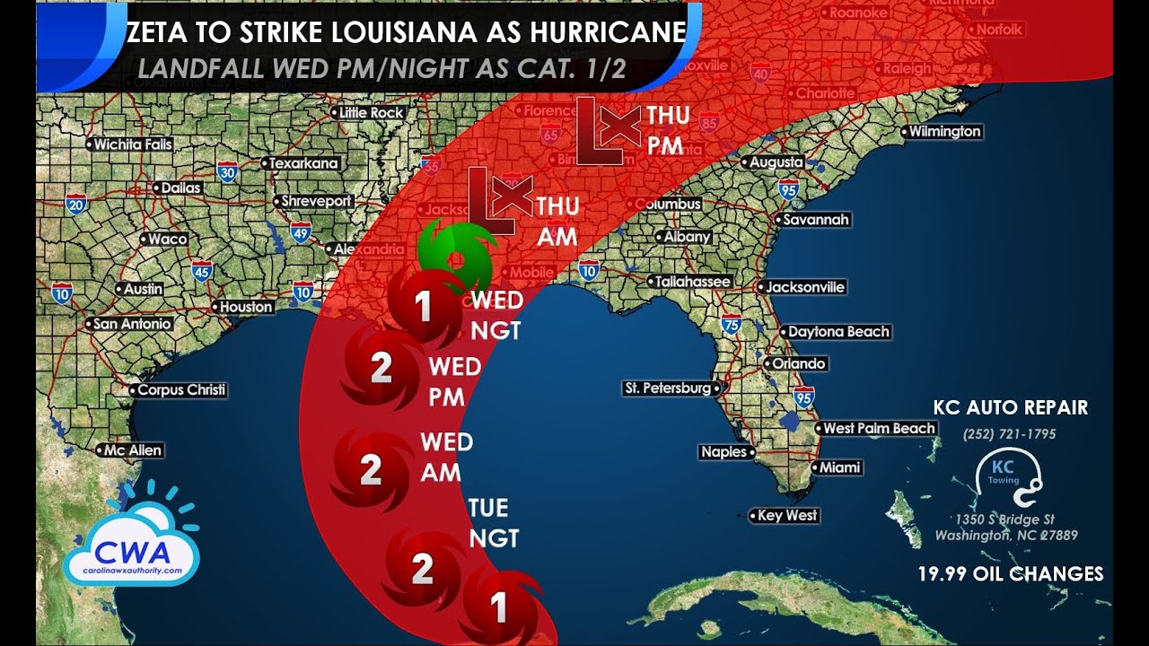Zeta to Strike Louisiana as a Hurricane