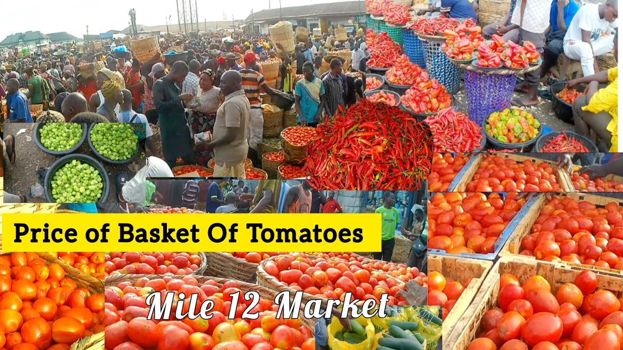 Price Of Basket of Fresh Tomatoes  Pepper 🌶 Bawa & Onions in Mile 12 Market Lagos
