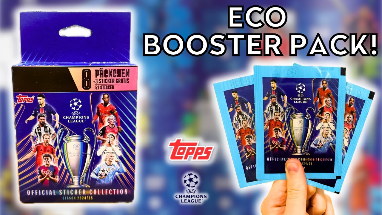 NEW ECO BOOSTER PACK OPENING! | TOPPS UEFA CHAMPIONS LEAGUE 2024/25 STICKERS | 8 PACK OPENING!