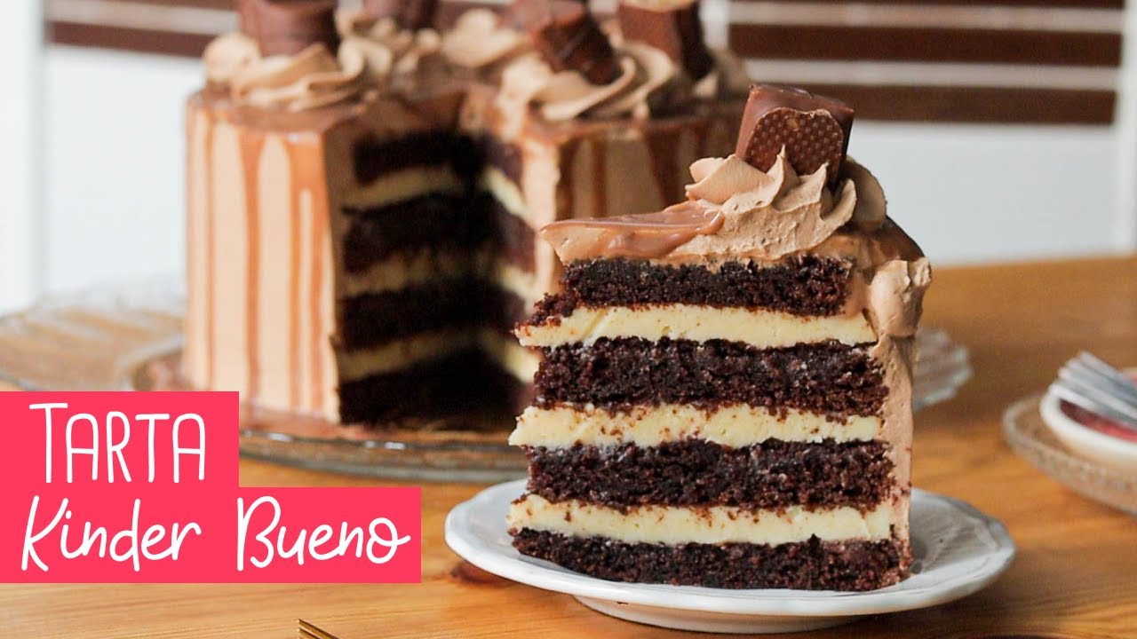 Receta Tarta Kinder Bueno con bizcocho | Chocoreto Recetas