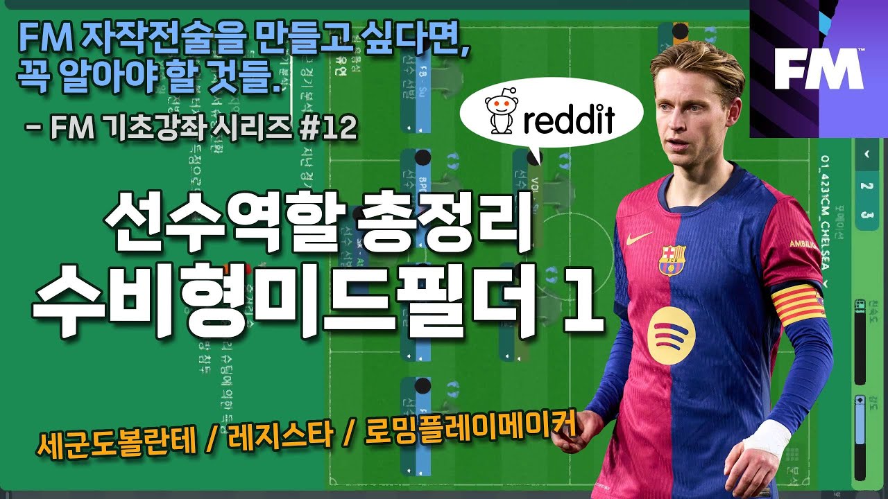 [FM Class] #12 선수역할 총정리 - 수비형미드필더 1/3(VOL, RGA, RPM) + 레딧 자료(세군도볼란테)