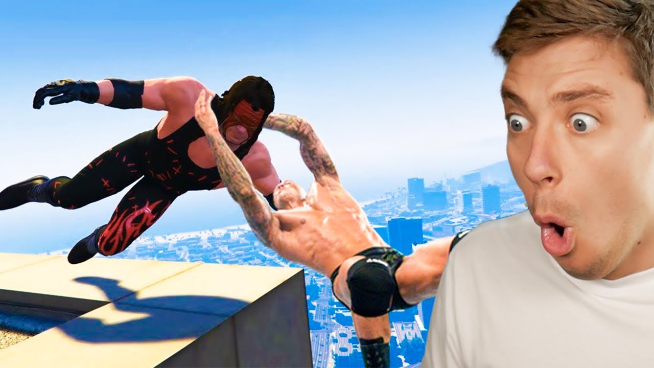 Реакция на забавные моменты WWE в GTA 5