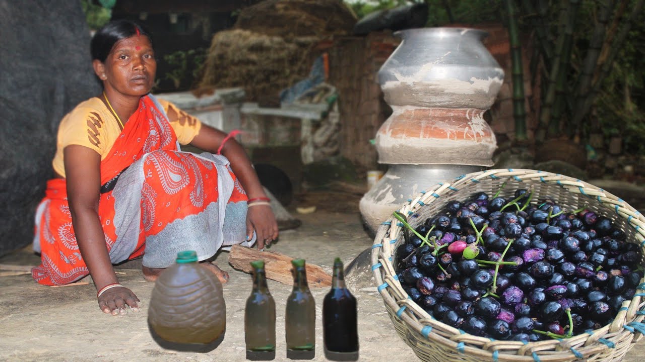 Alcoholic Homemade Java Plum Wine || Making at home || Jaamun fruit wine Making