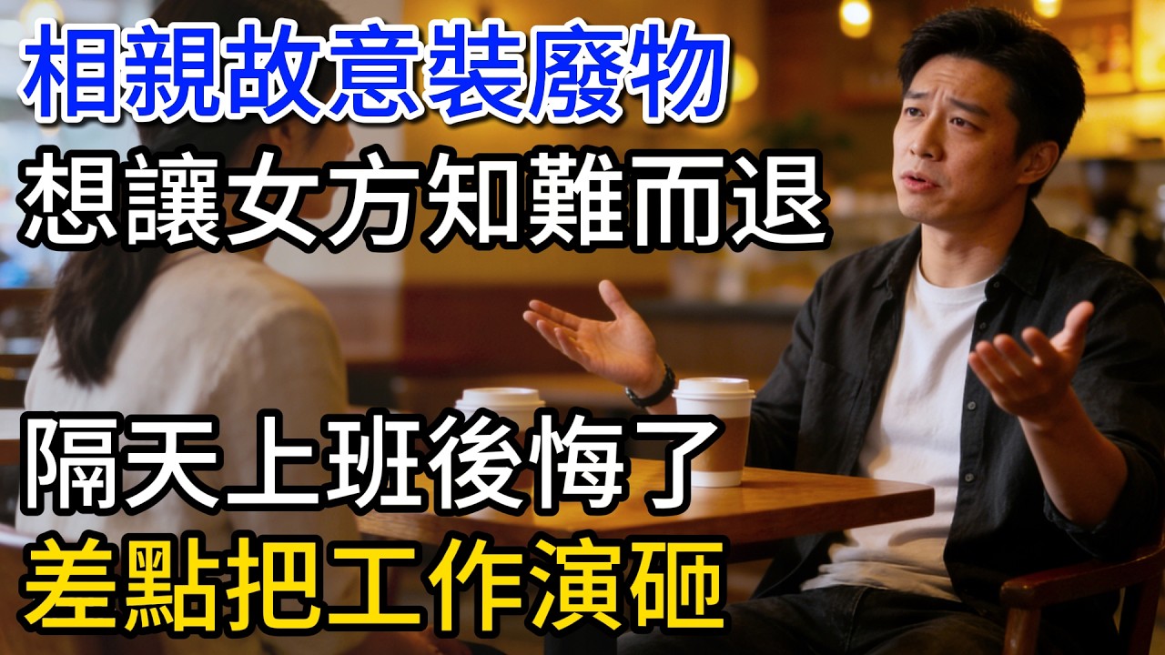 相親故意裝廢物，想讓女方知難而退，隔天上班後悔了，差點把工作演砸