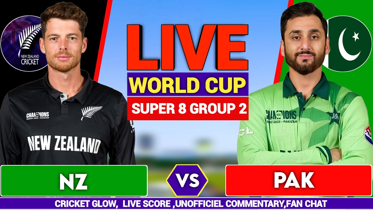 🔴Live: New Zealand vs Pakistan, T20 World Cup Super 8 | NZ vs PAK | live Score & Commentary Analysis
