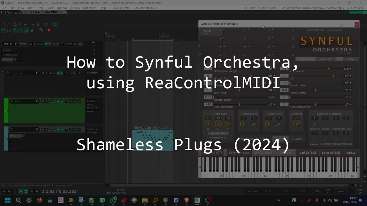 How to Synful Orchestra,  using e.g. ReaControlMIDI