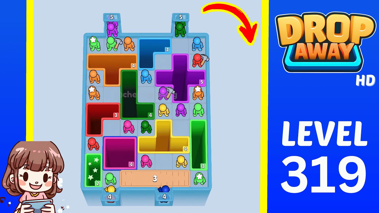 Drop Away Level 319 Solution Walkthrough
