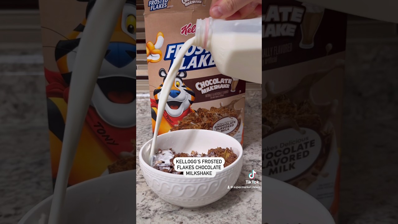 Kellogg's Frosted Flakes Chocolate Milkshake cereal #cereal #breakfast #chocolate #snacks