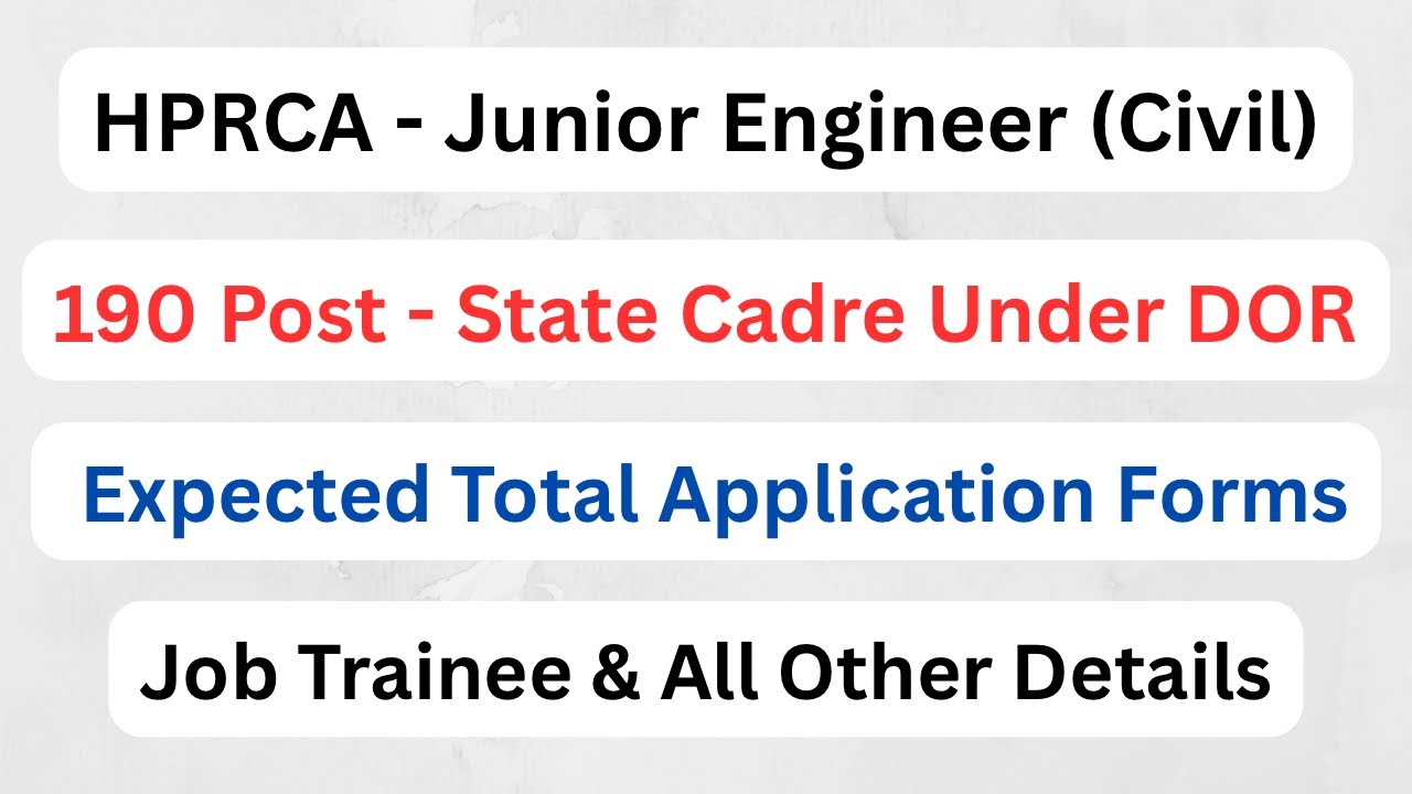 Himachal || A New State Cadre - JE (Civil) || Job Trainee & All Other Details || Let&rsquo;s Study ||