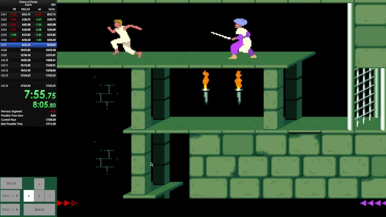 Prince of Persia speedrun World Record No mayor glitchess in 17:18.75