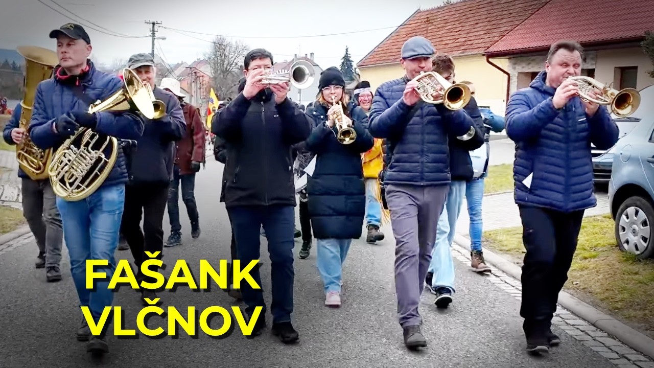 Dechová hudba Vlčnovjané doprovází vlčnovský fašank (14.2.2026)