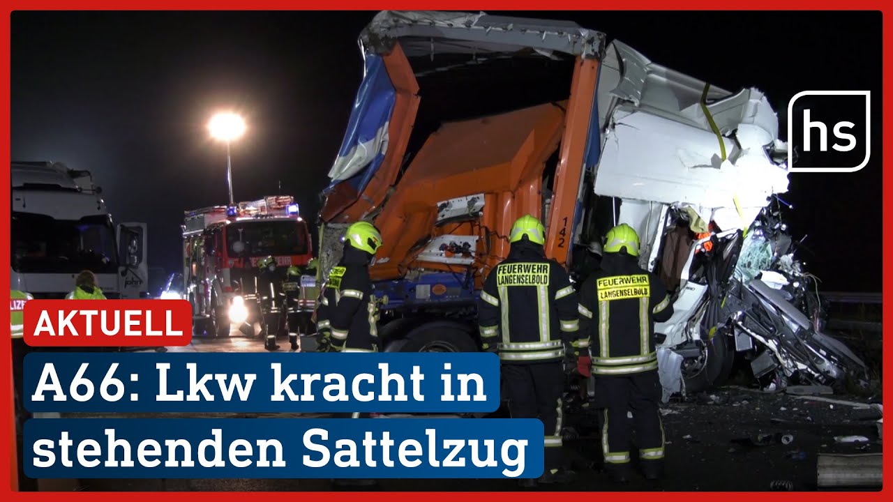 Schwerer Lkw-Unfall auf A66 im Main-Kinzig-Kreis  | hessenschau