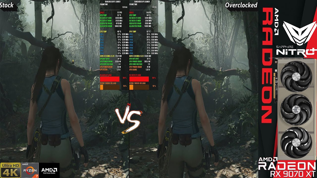 RX 9070 XT Stock VS Overclock | R7 9800X 3D 5.5GHz