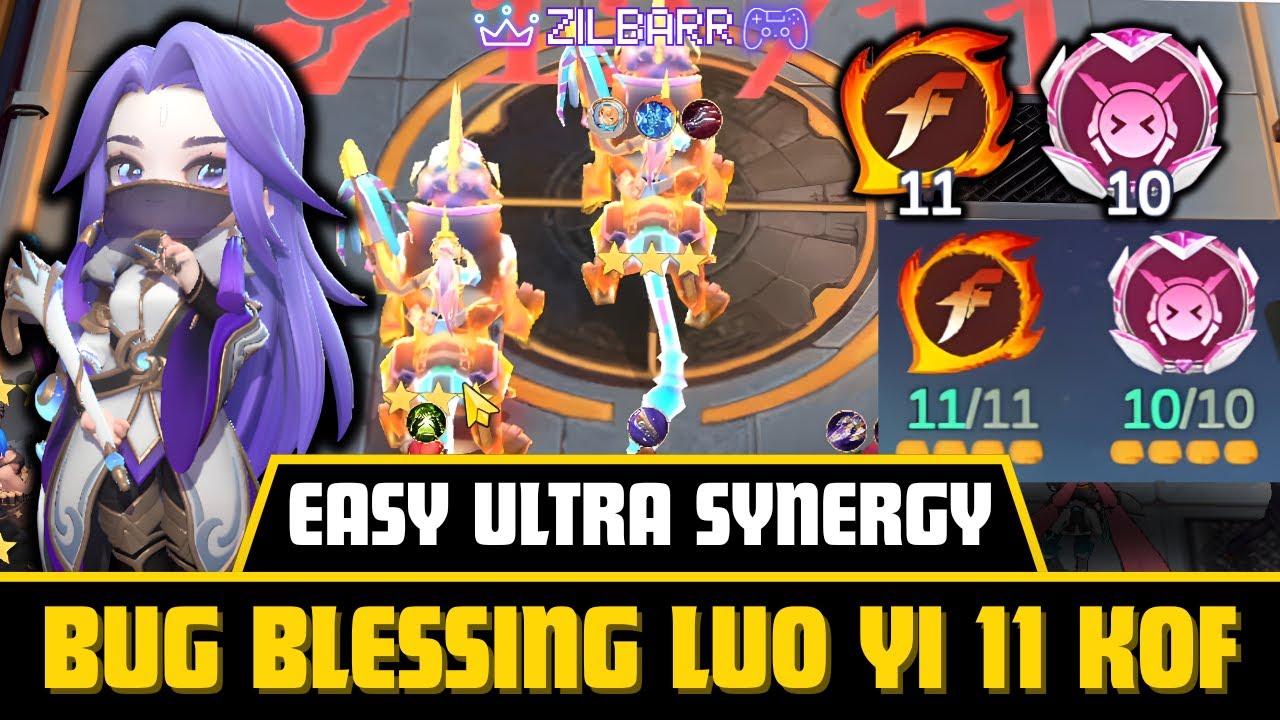 LUOYI BUG TUTORIAL! EASY ULTRA SYNERGY 11 KOF 10 ASPIRANTS! TRIK BLESSING MAGIC CHESS GO GO!