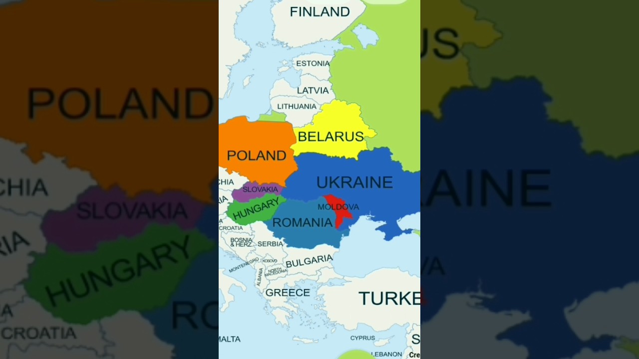 Countries That Share Border With Ukraine. #flag.🤔 #geography #map #world.