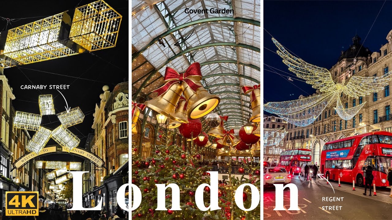 🌟London Christmas Lights 2025🎄Ultimate 4K Walking Tour 🚶‍♂️| Carnaby 🎁 Covent Garden 🎀 Regent Street