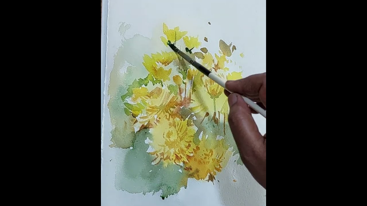 Vibrant and Luminous | Chrysanthemum | Floral Watercolor Painting