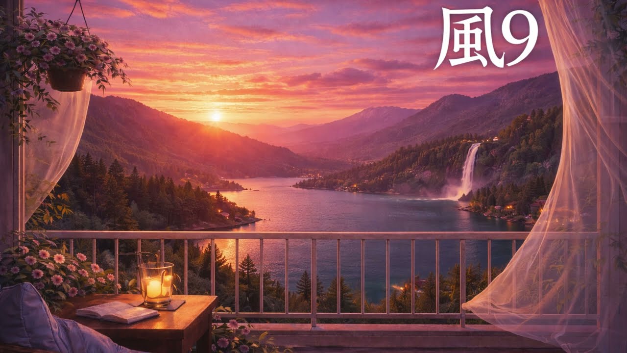 Kaze 9 – Sunset Lake & Mountain View | Relaxing Instrumental Music