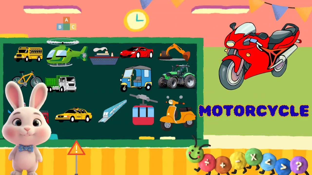 Vehicles Names for Children 🚗 | Fun Learning Video with Sounds | Kids Education