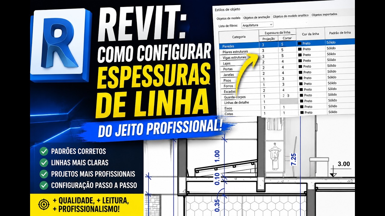Revit: Como Configurar Espessuras de Linha do Jeito Profissional