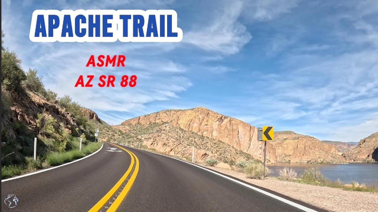 ASMR Driving Apache Trail (SR 88) &mdash; Roosevelt Lake to Phoenix | Road Sounds, No Talking, 4K