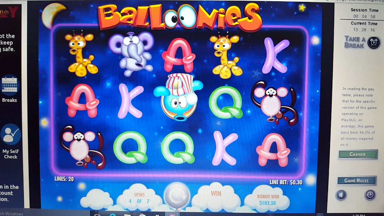 Balloonies slot bonus OLG PLAY