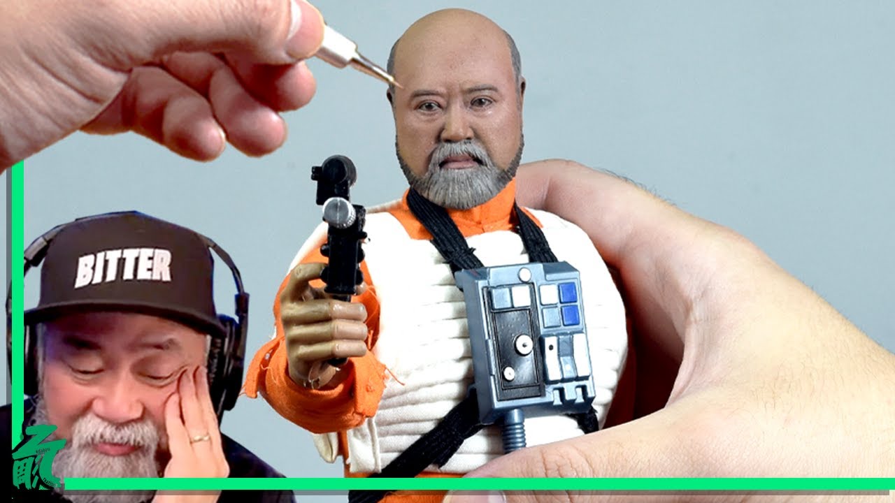 Carson Teva Kim Sculpture (3D Print, Paint, React) 1/6 CUSTOM FIGURE Star Wars Hot Toy Mandalorian
