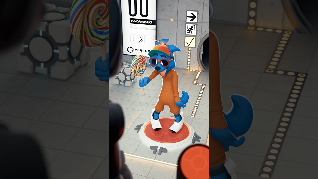 Maxx failed Portal test chamber 00. #portal #portal2 #3danimation #furry #comedy