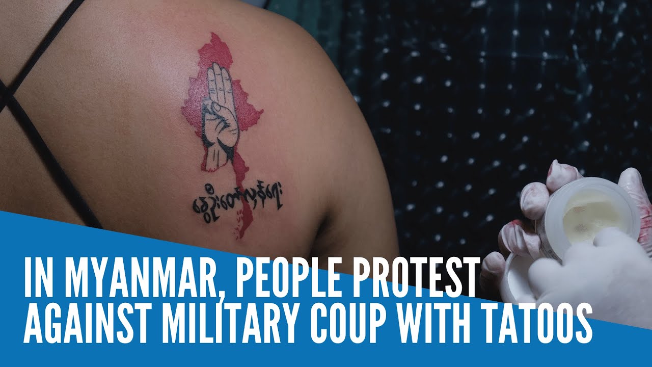 Myanmar protesters express despair with tattoos