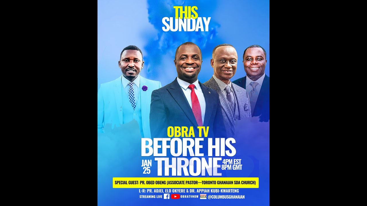 BEFORE HIS THRONE, EVERY SUNDAY AT 4PM, GUEST, Pastor Obed Obeng, 1/25/26