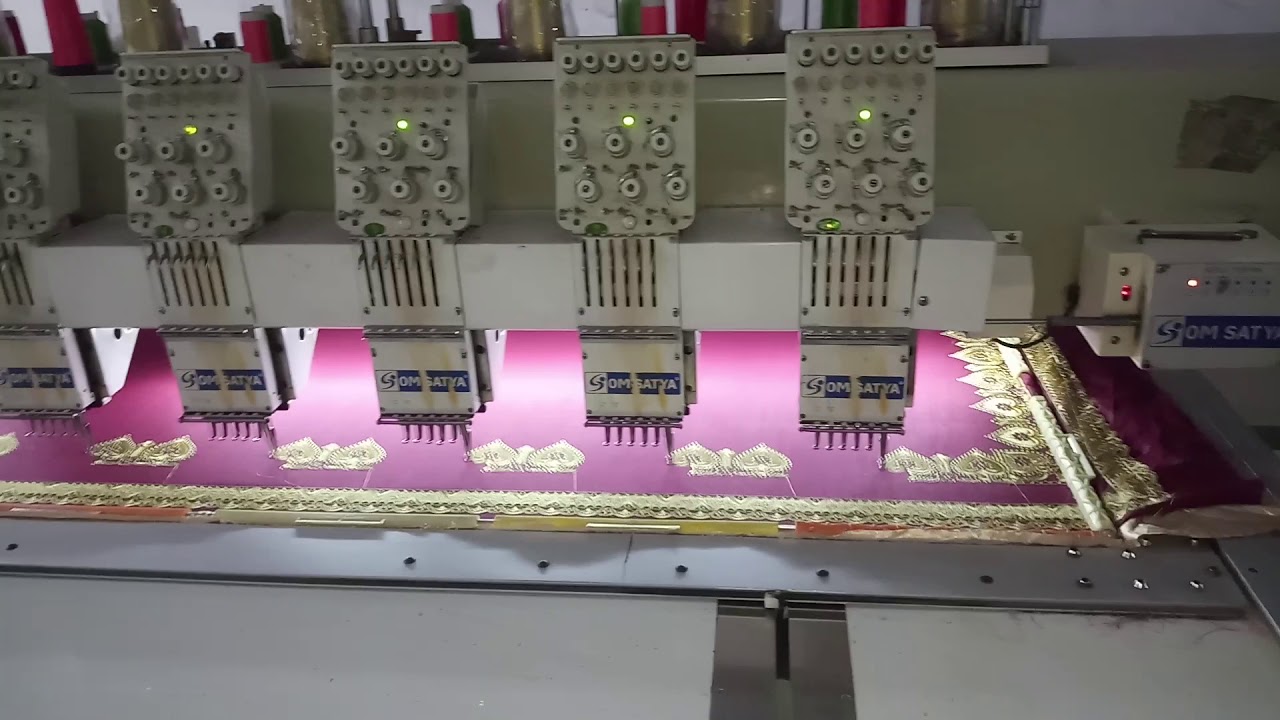 Used Computerised embroidery machine for sale.Om Satya.15*250.Total.4.multi.machine/Surat